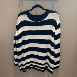 oversized black and white striped sweater